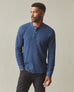 Men's Waffle Long Sleeve Henley - Marine Navy